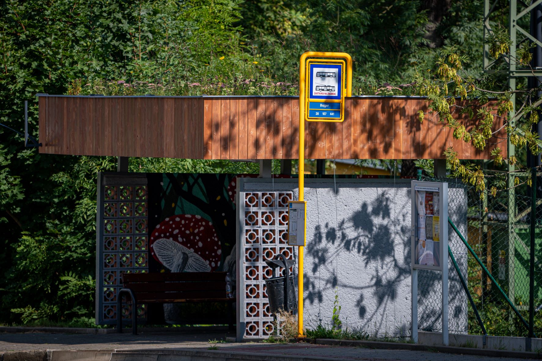Ozelenění střech na zastávce MHD. Foto: Lukáš Kaboň
